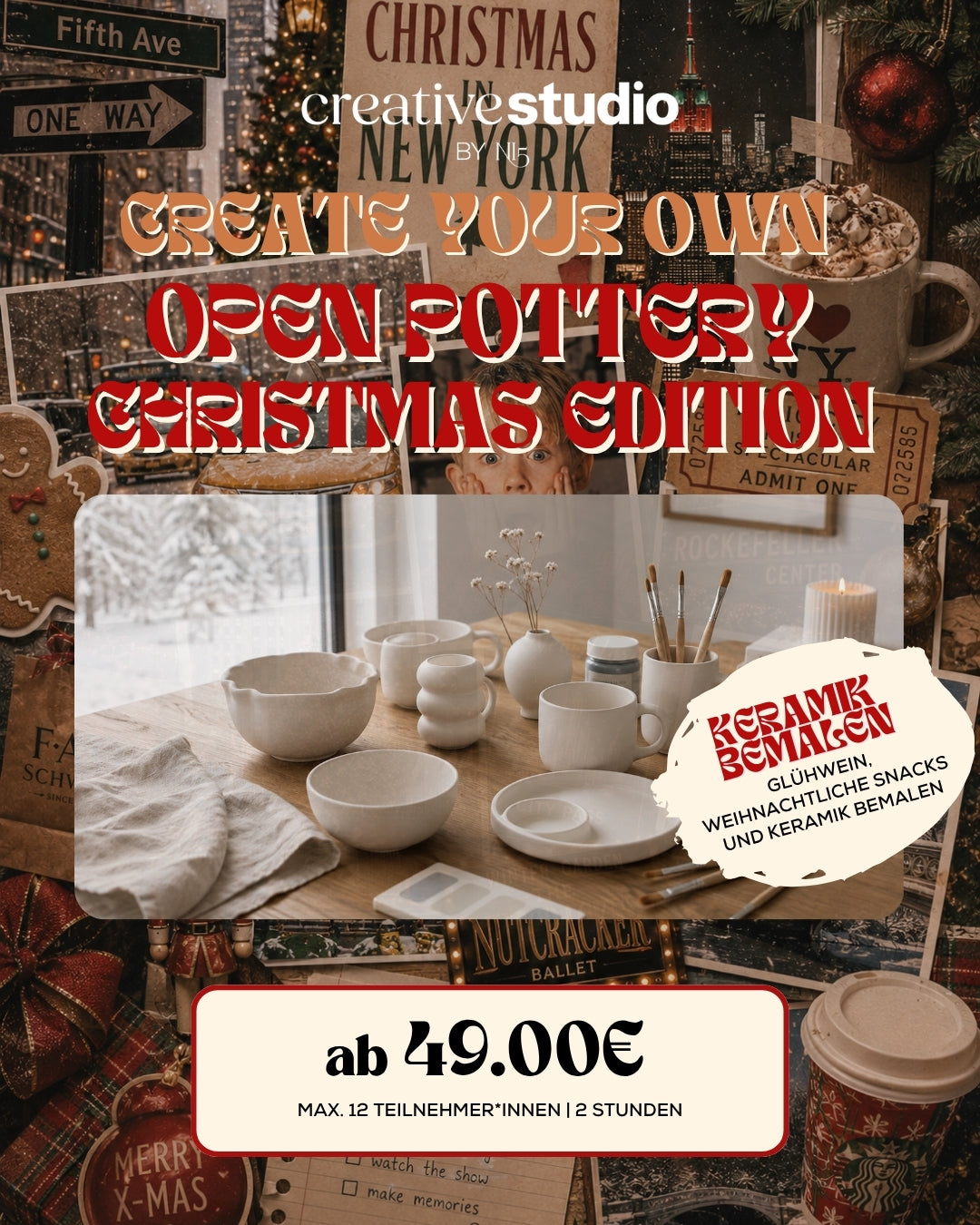 Create your Own: OPEN POTTERY - Keramik bemalen 13.12.26 15h-17h