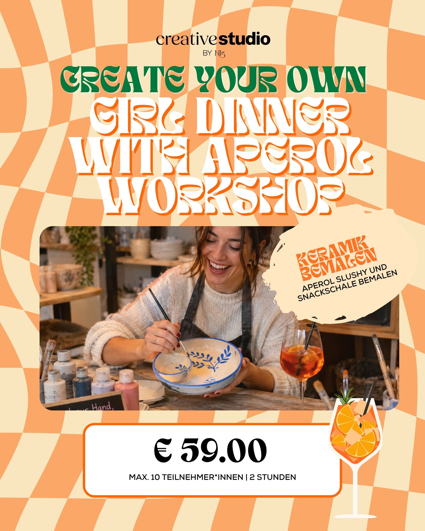 Create your Own: GIRL DINNER WITH APEROL - Keramik bemalen